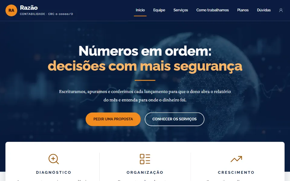 Site de escritório de contabilidade feito na Sitey