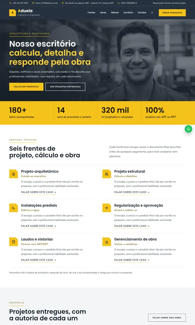 Prévia do modelo Aduela para Arquitetos e Engenheiros