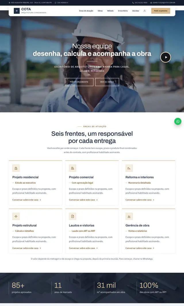 Prévia do modelo Cota V para Arquitetos e Engenheiros
