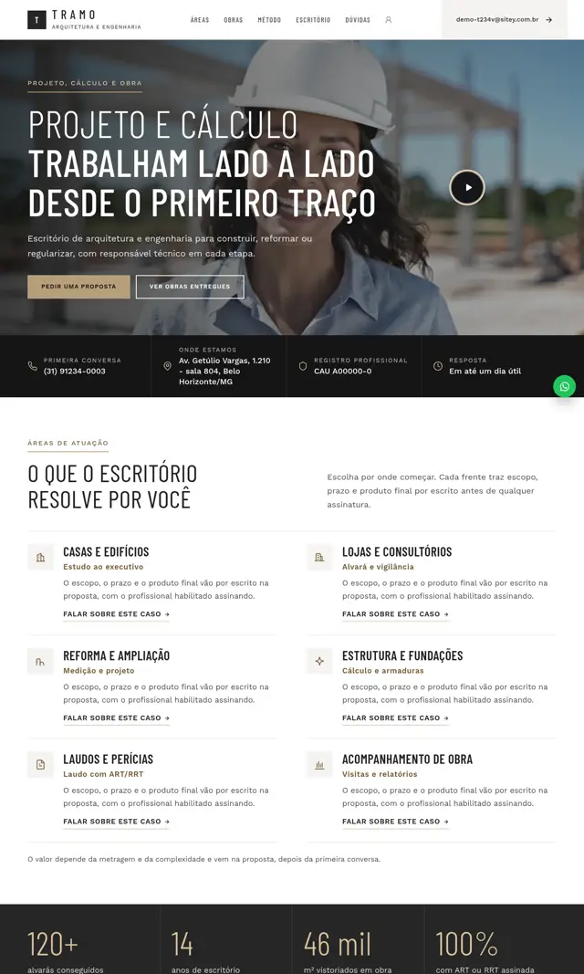 Prévia do modelo Tramo V para Arquitetos e Engenheiros