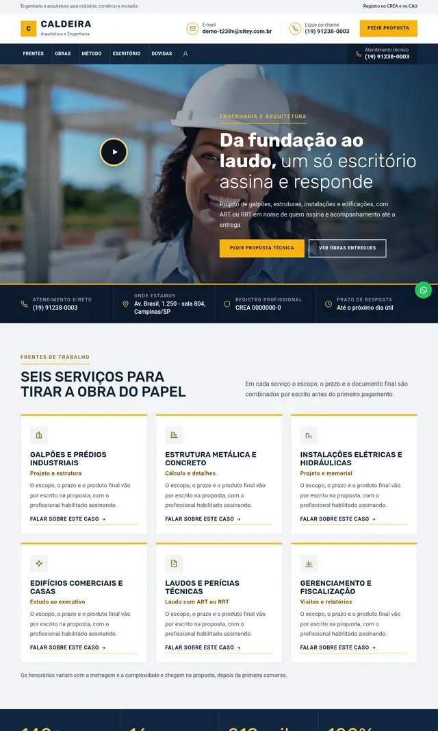 Prévia do modelo Caldeira V para Arquitetos e Engenheiros