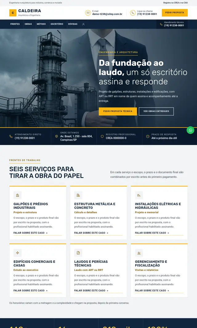 Prévia do modelo Caldeira para Arquitetos e Engenheiros