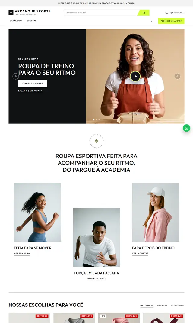 Prévia do modelo Arranque V para Loja Virtual