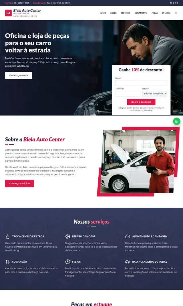 Prévia do modelo Biela para Loja Virtual