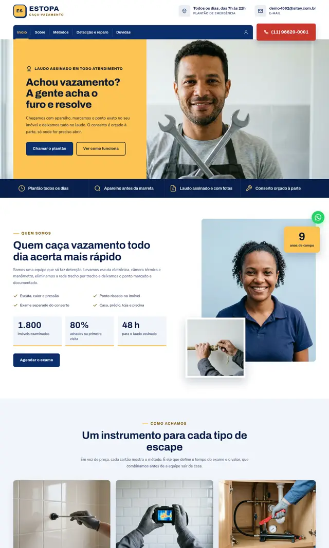 Prévia do modelo Estopa para Caça-Vazamento