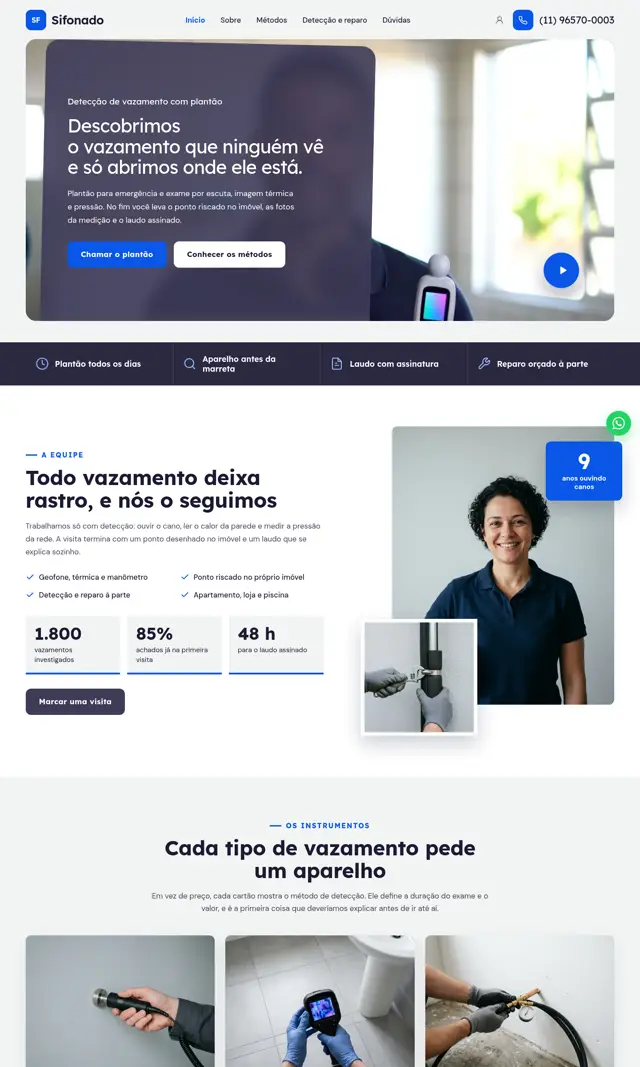 Prévia do modelo Sifonado V para Caça-Vazamento