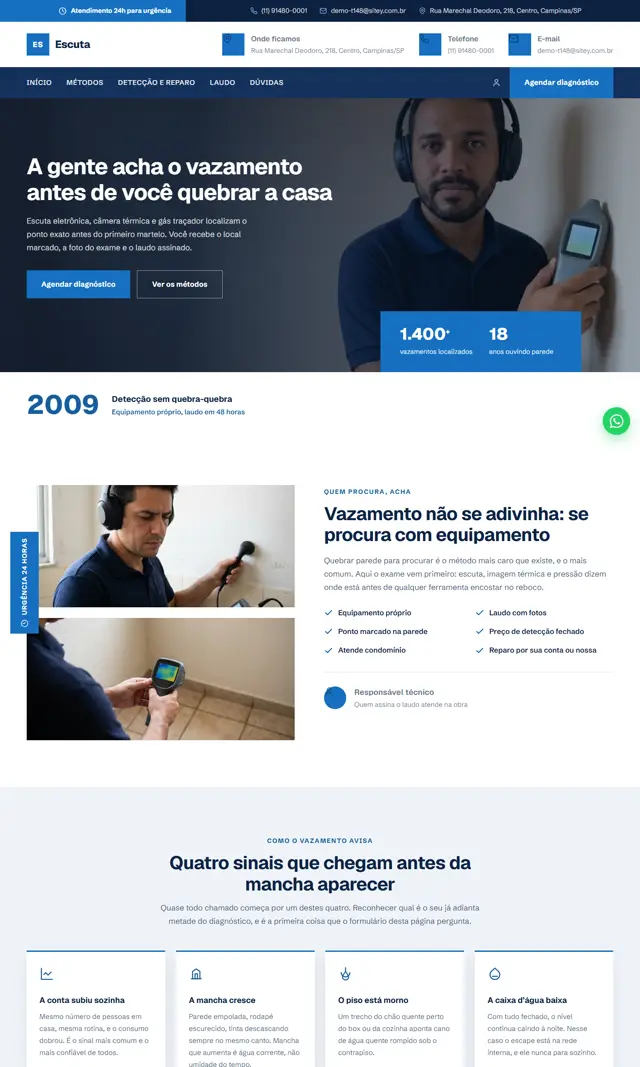 Prévia do modelo Escuta para Caça-Vazamento