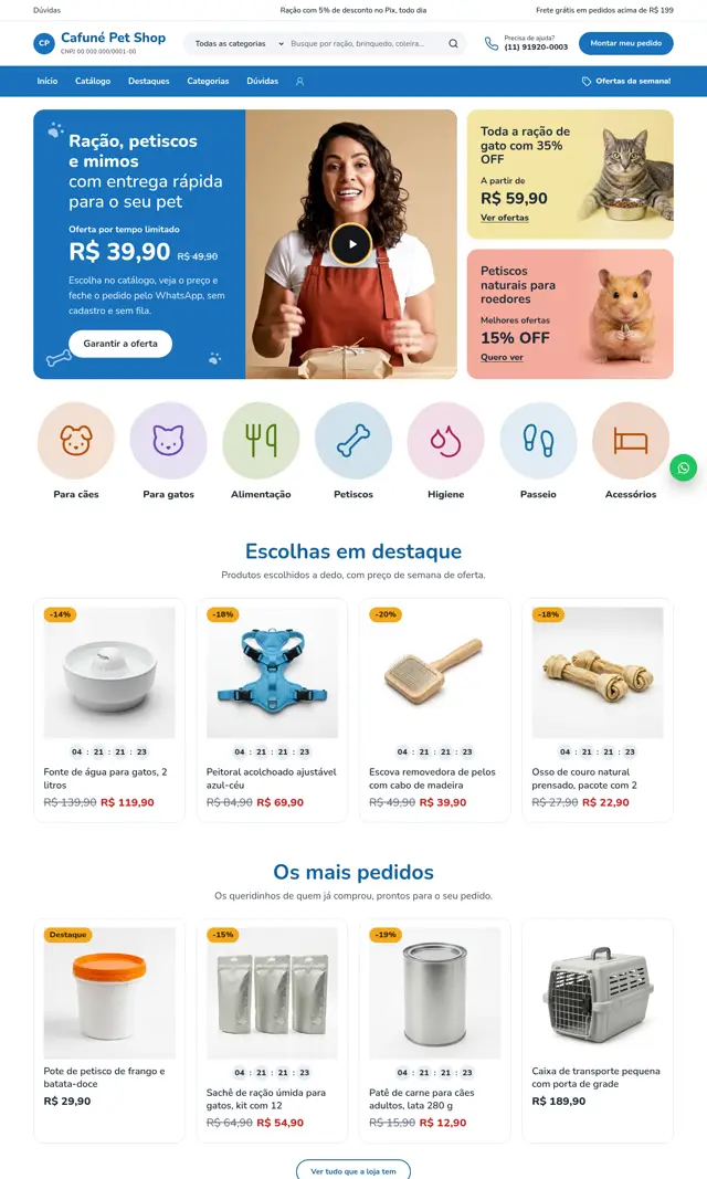 Prévia do modelo Cafuné V para Loja Virtual