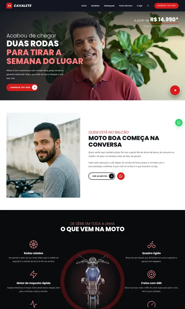 Prévia do modelo Cavalete V para Automóveis e Concessionárias