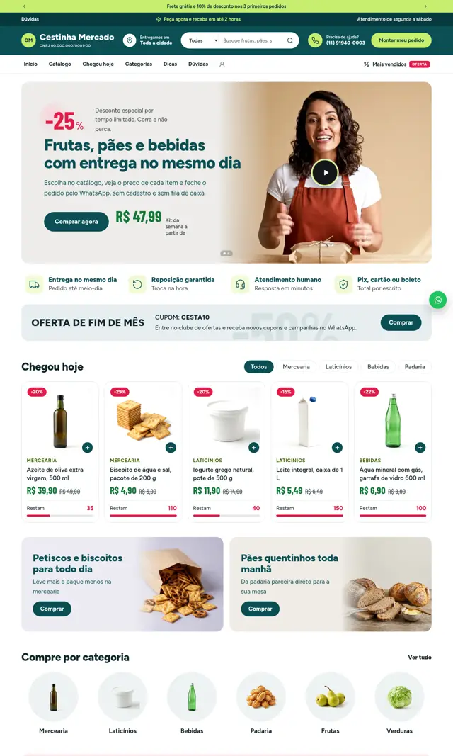 Prévia do modelo Cestinha V para Loja Virtual
