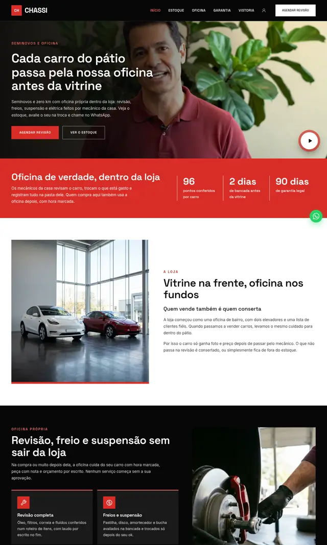 Prévia do modelo Chassi V para Automóveis e Concessionárias