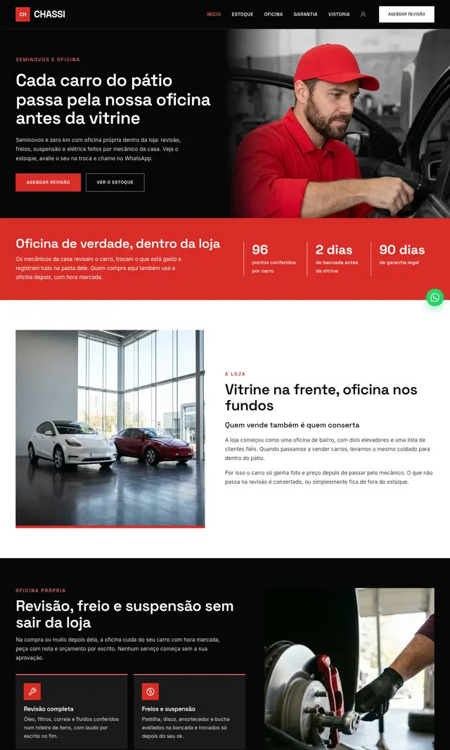 Prévia do modelo Chassi para Automóveis e Concessionárias