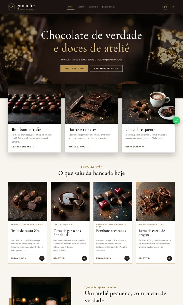 Prévia do modelo Ganache para Restaurantes e Alimentação