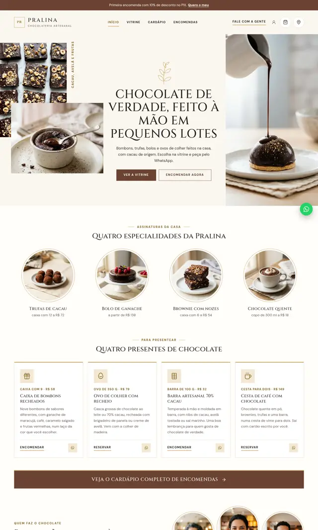 Prévia do modelo Pralina para Restaurantes e Alimentação