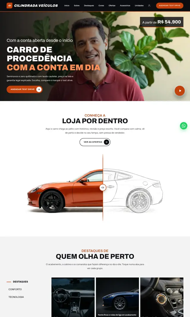 Prévia do modelo Cilindrada V para Automóveis e Concessionárias
