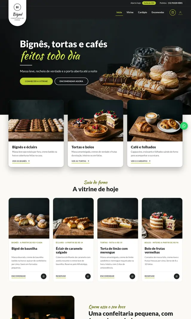 Prévia do modelo Bignê para Restaurantes e Alimentação