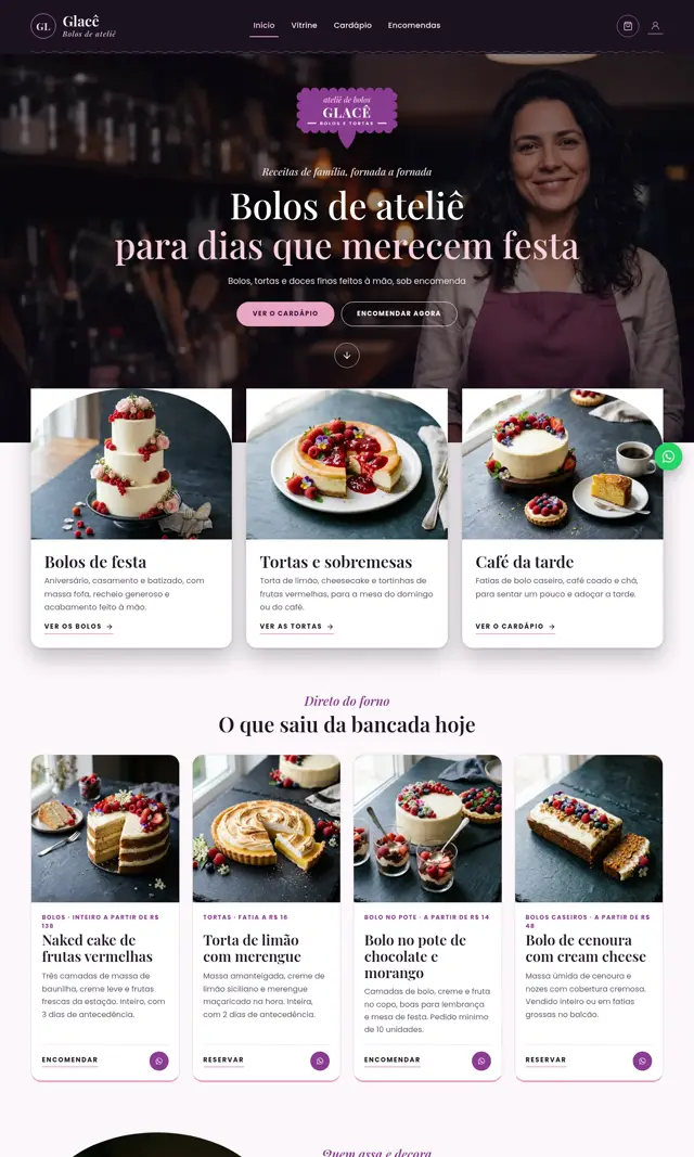Prévia do modelo Glacê para Restaurantes e Alimentação