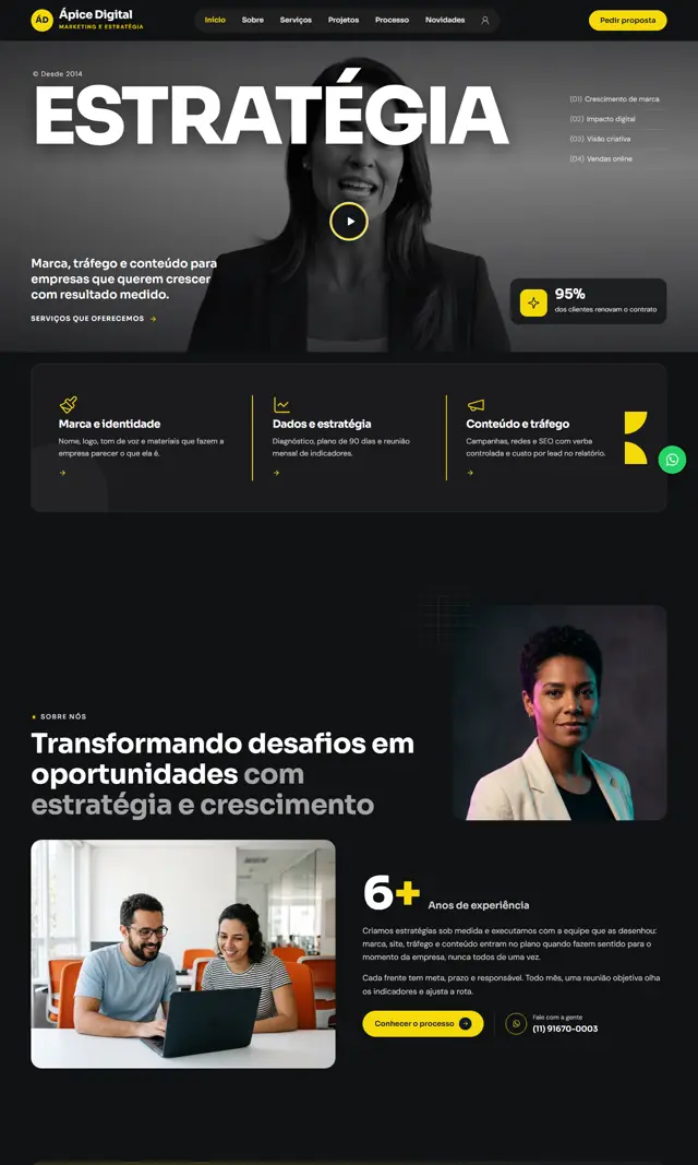 Prévia do modelo Ápice V para Consultoria, Marketing e Freelancers