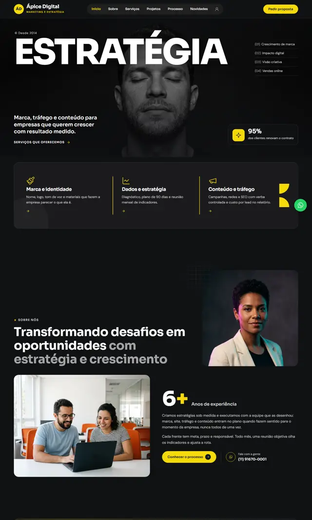 Prévia do modelo Ápice para Consultoria, Marketing e Freelancers