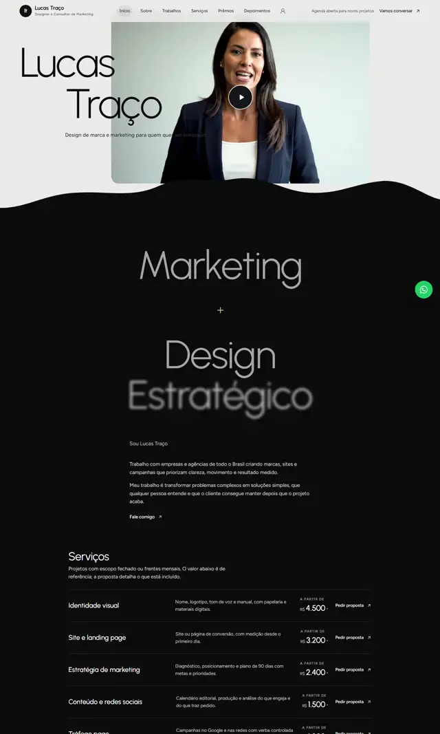 Prévia do modelo Traço V para Consultoria, Marketing e Freelancers