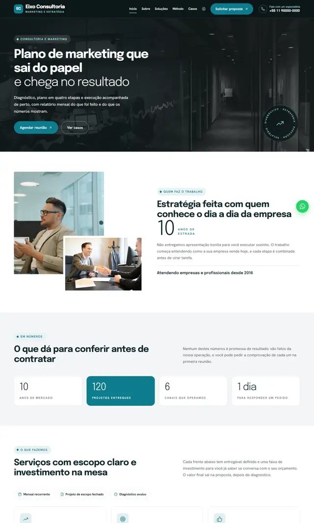 Prévia do modelo Eixo para Consultoria, Marketing e Freelancers