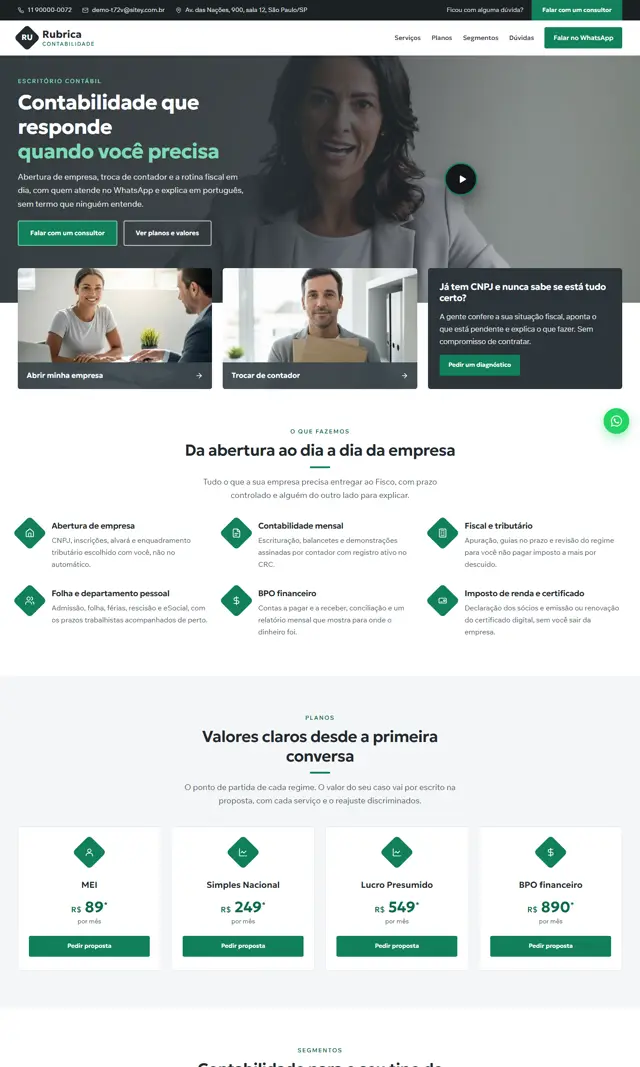 Prévia do modelo Rubrica V para Contabilidade