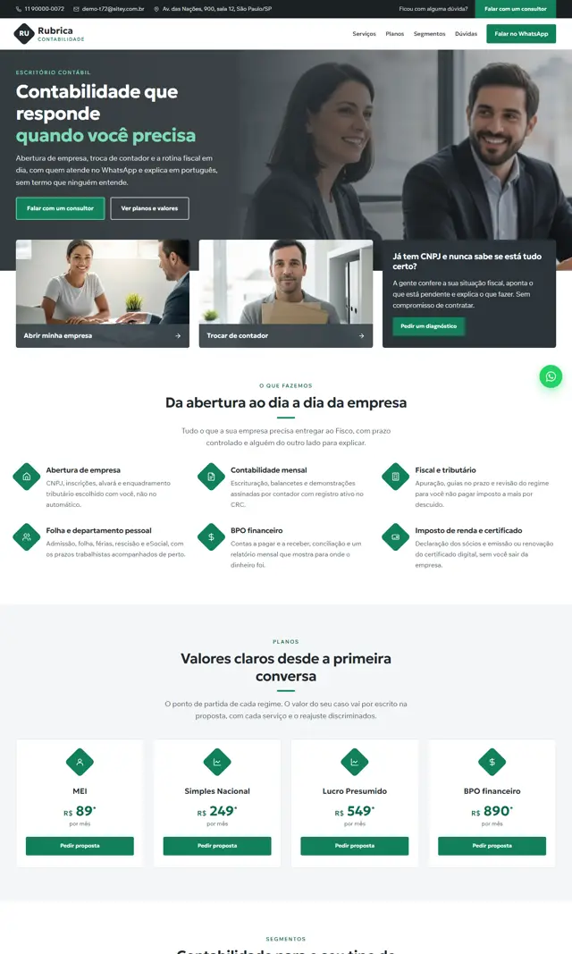 Prévia do modelo Rubrica para Contabilidade