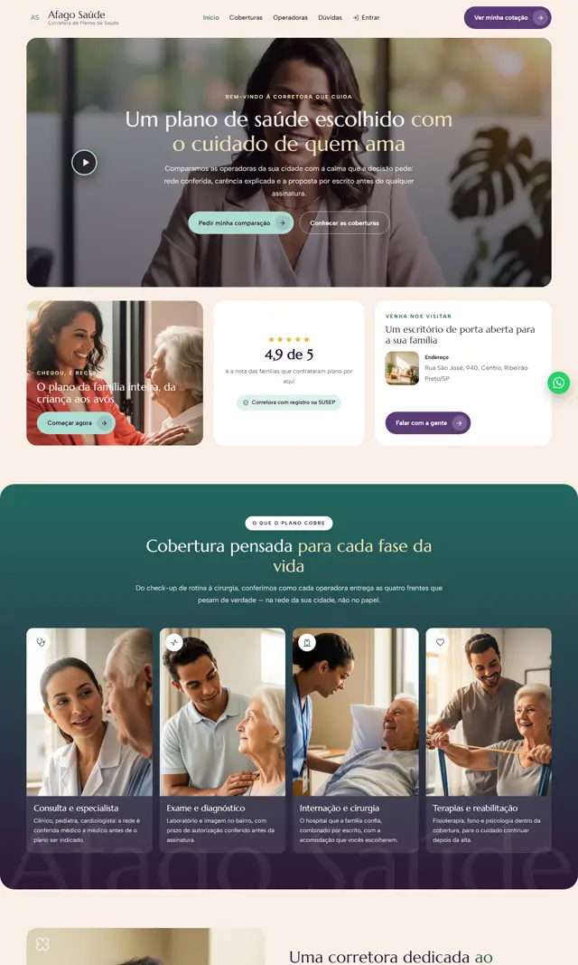 Prévia do modelo Afago V para Corretora Saúde