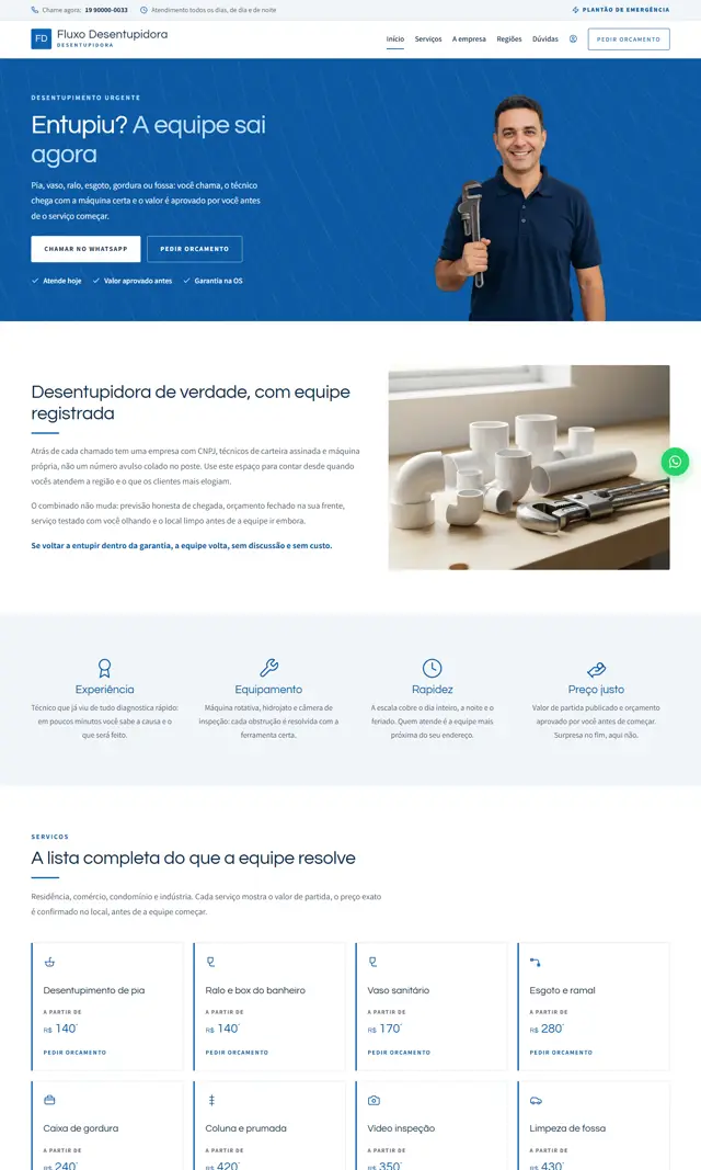 Prévia do modelo Fluxo para Desentupidora