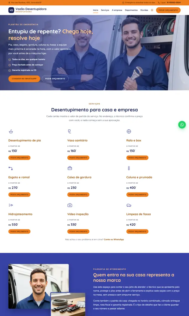 Prévia do modelo Vazão para Desentupidora