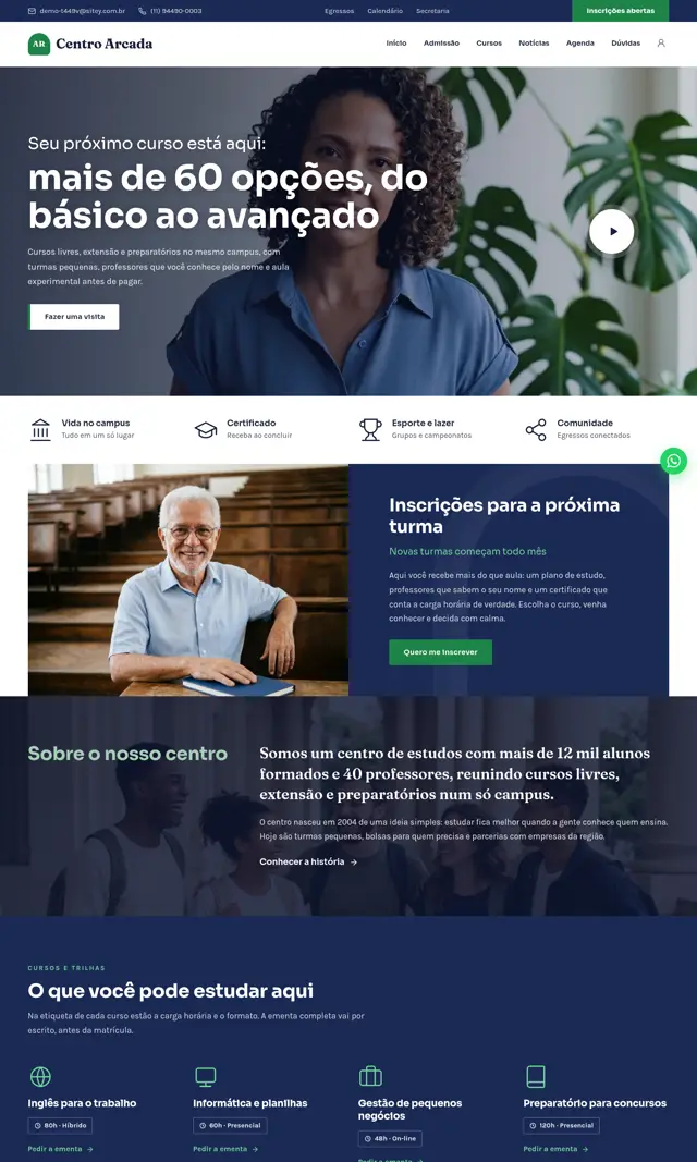 Prévia do modelo Arcada V para Educação e Cursos