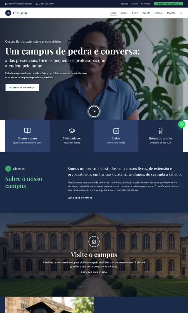 Prévia do modelo Claustro V para Educação e Cursos