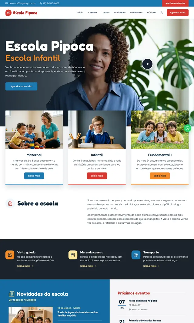 Prévia do modelo Pipoca V para Educação e Cursos