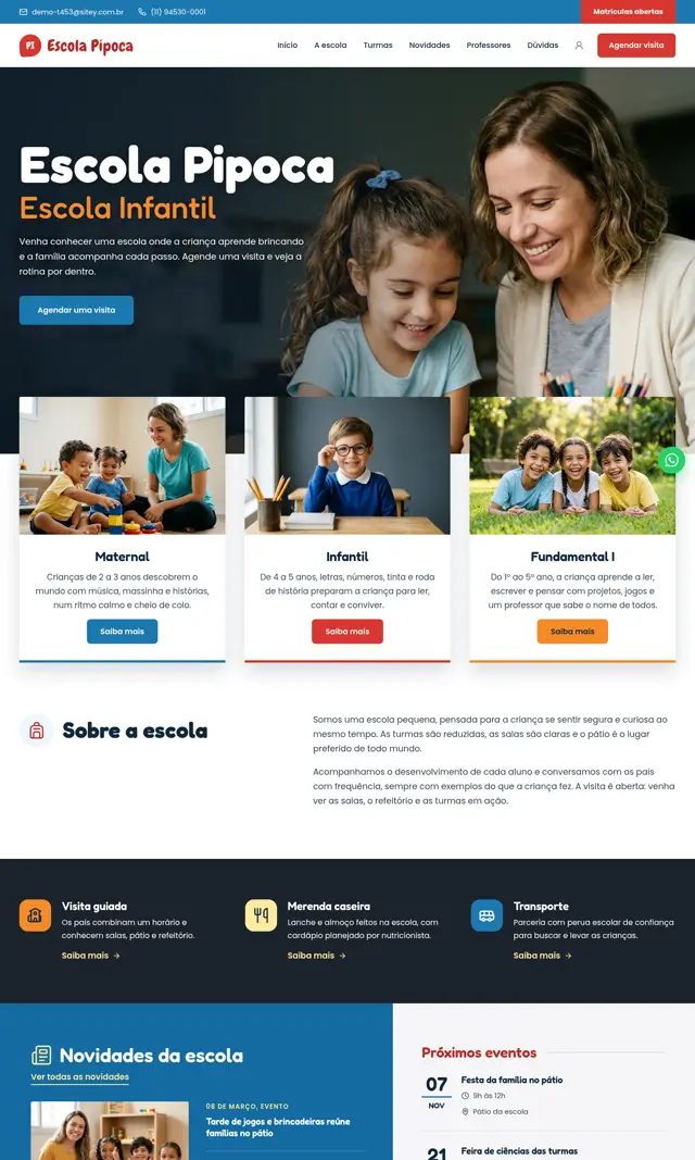 Prévia do modelo Pipoca para Educação e Cursos
