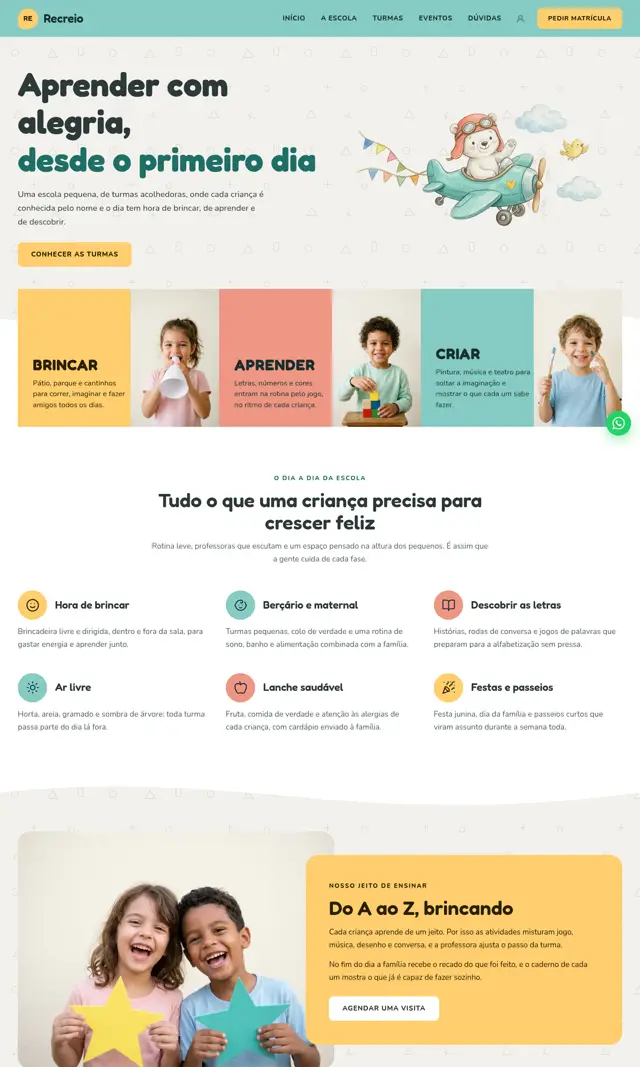 Prévia do modelo Recreio para Educação e Cursos