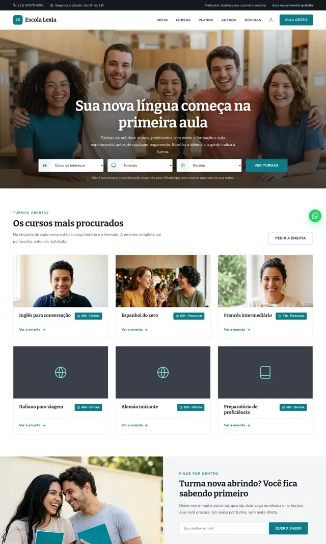 Prévia do modelo Lexia para Educação e Cursos