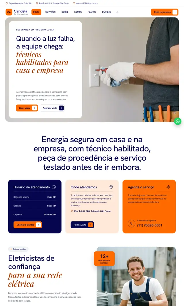 Prévia do modelo Candela para Eletricista