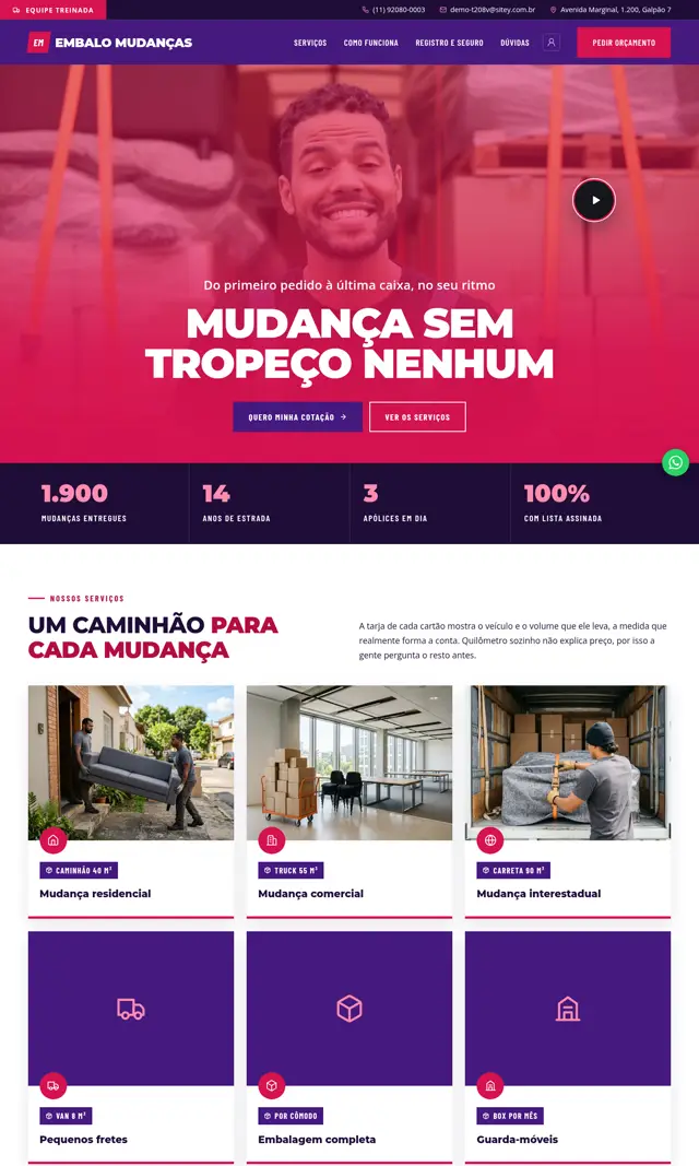 Prévia do modelo Embalo V para Mudanças