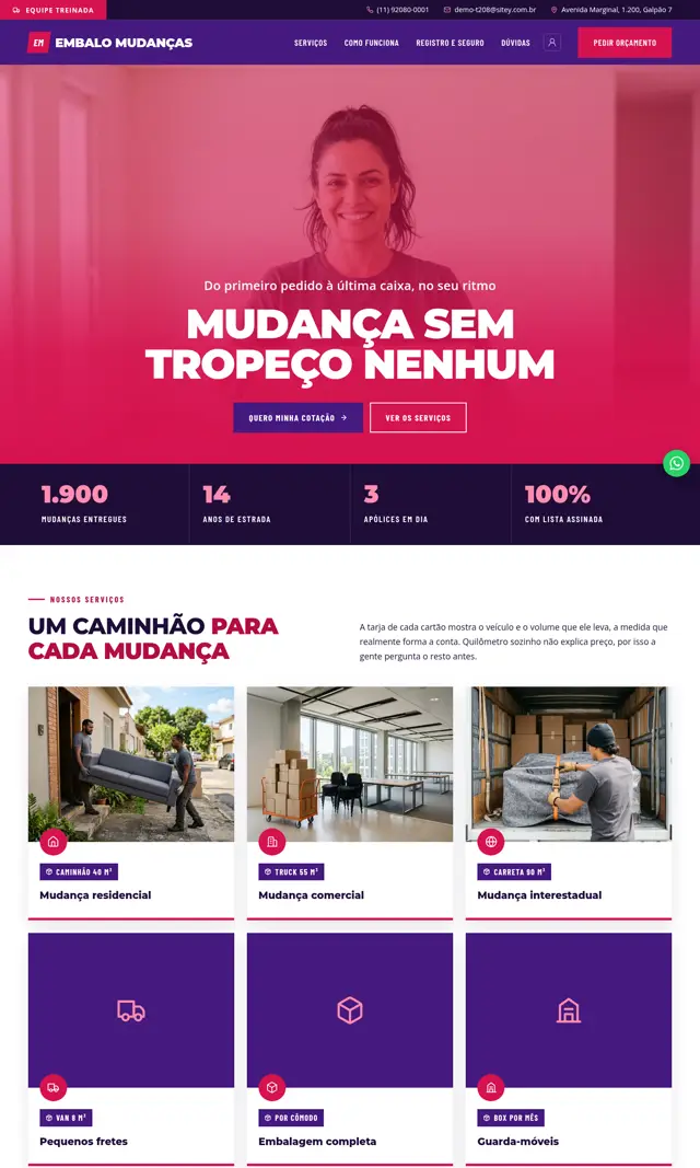 Prévia do modelo Embalo para Mudanças