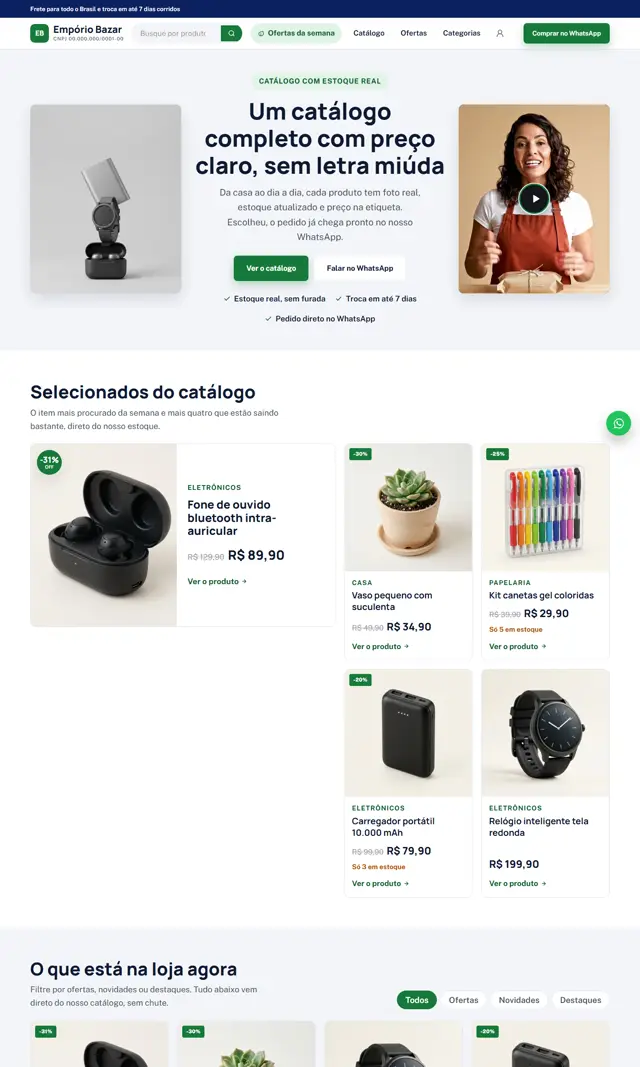 Prévia do modelo Empório V para Loja Virtual