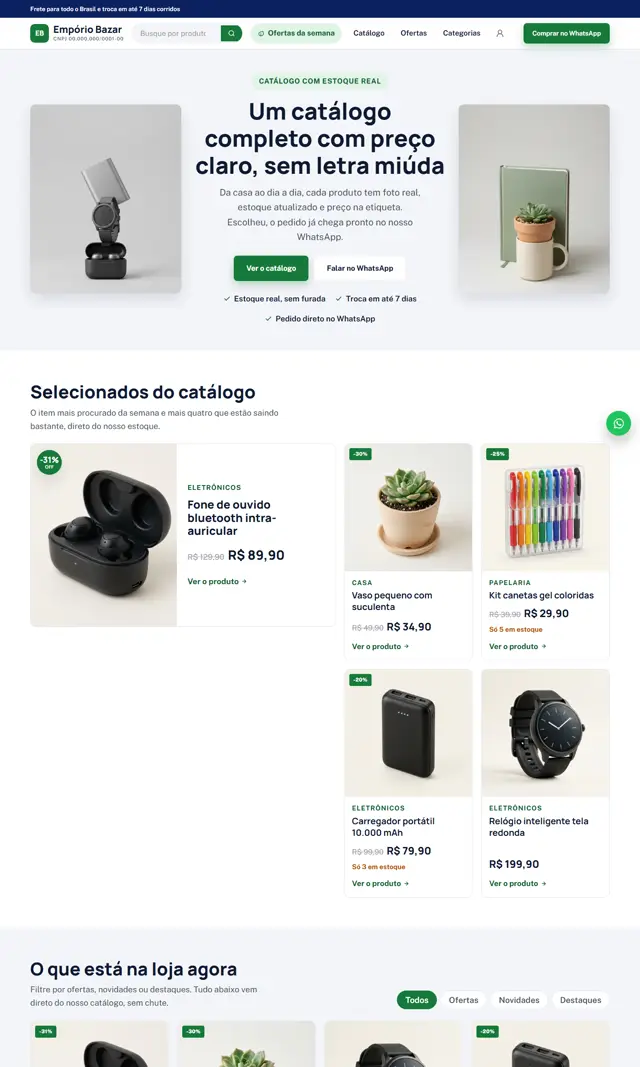 Prévia do modelo Empório para Loja Virtual