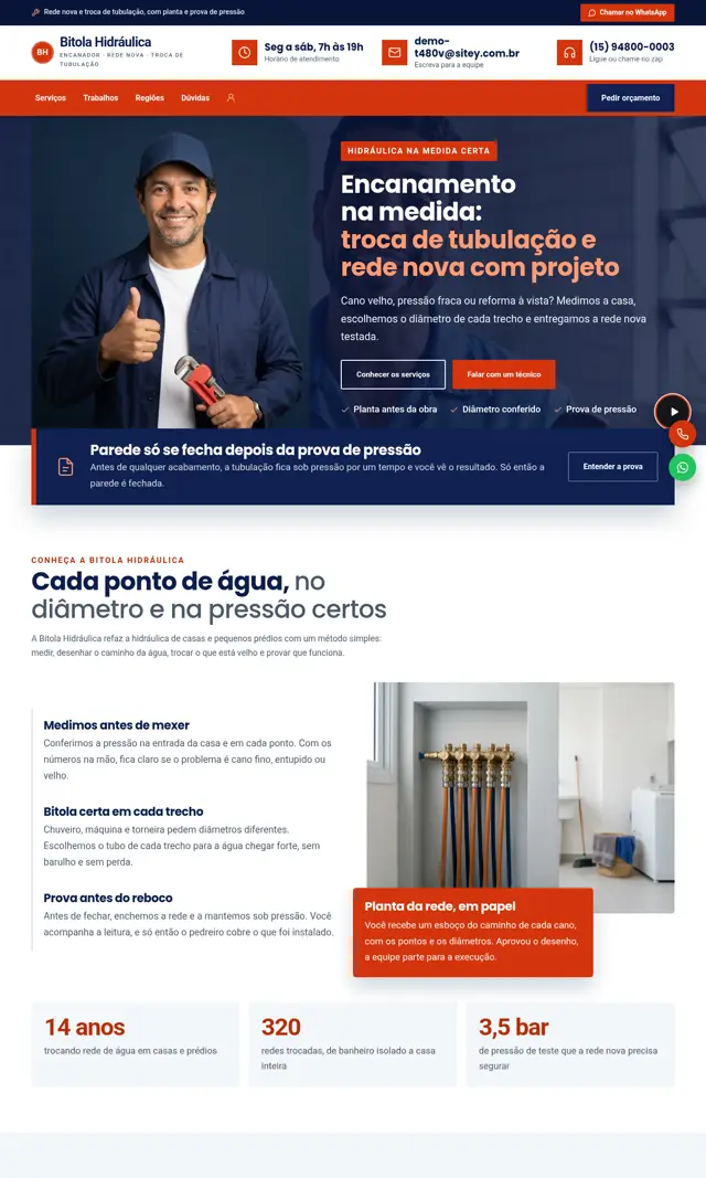 Prévia do modelo Bitola V para Encanador