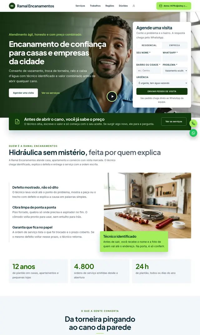 Prévia do modelo Ramal V para Encanador