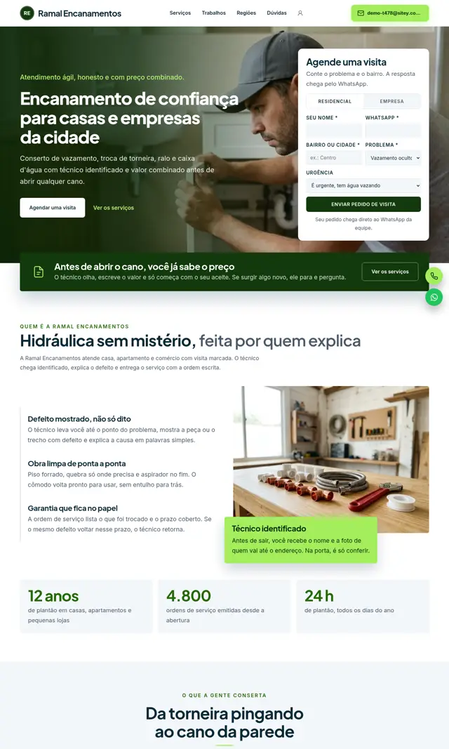 Prévia do modelo Ramal para Encanador