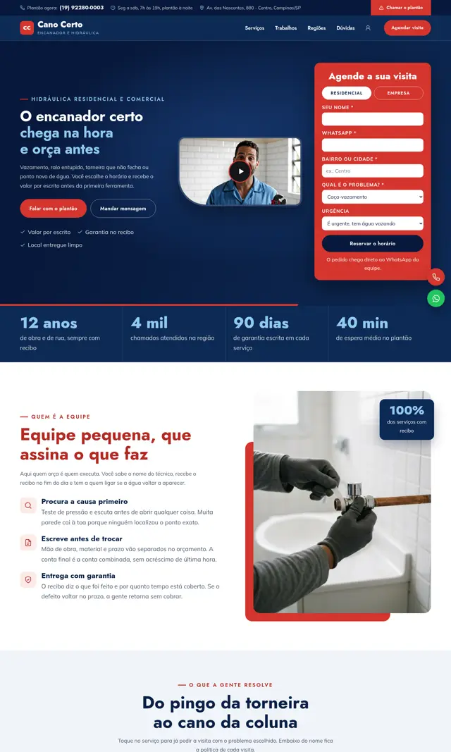 Prévia do modelo Registro V para Encanador