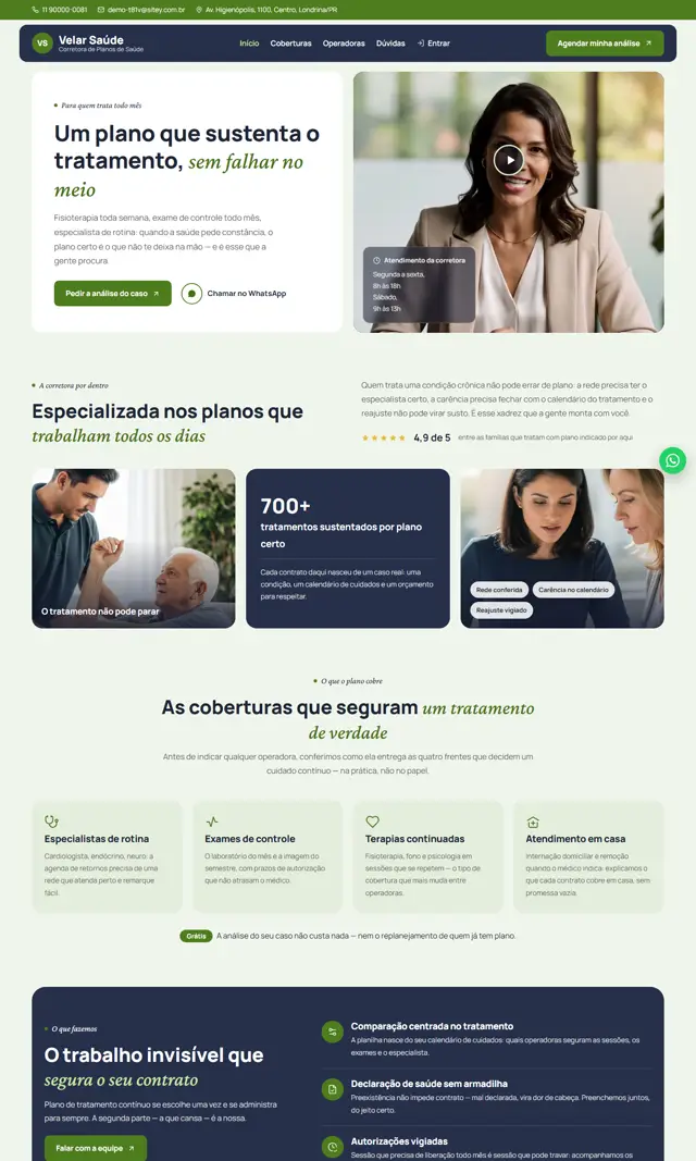 Prévia do modelo Velar V para Corretora Saúde
