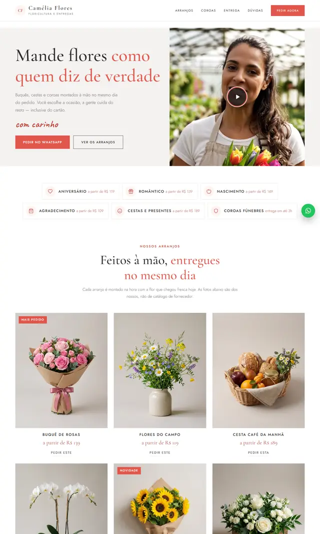 Prévia do modelo Corola V para Floriculturas
