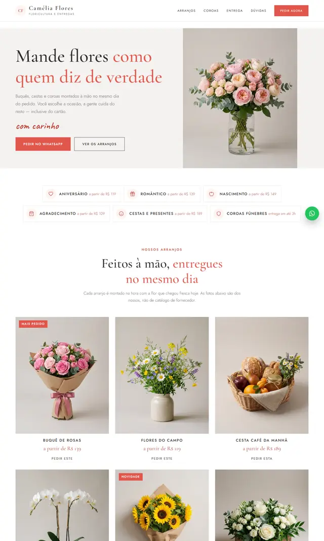 Prévia do modelo Corola para Floriculturas