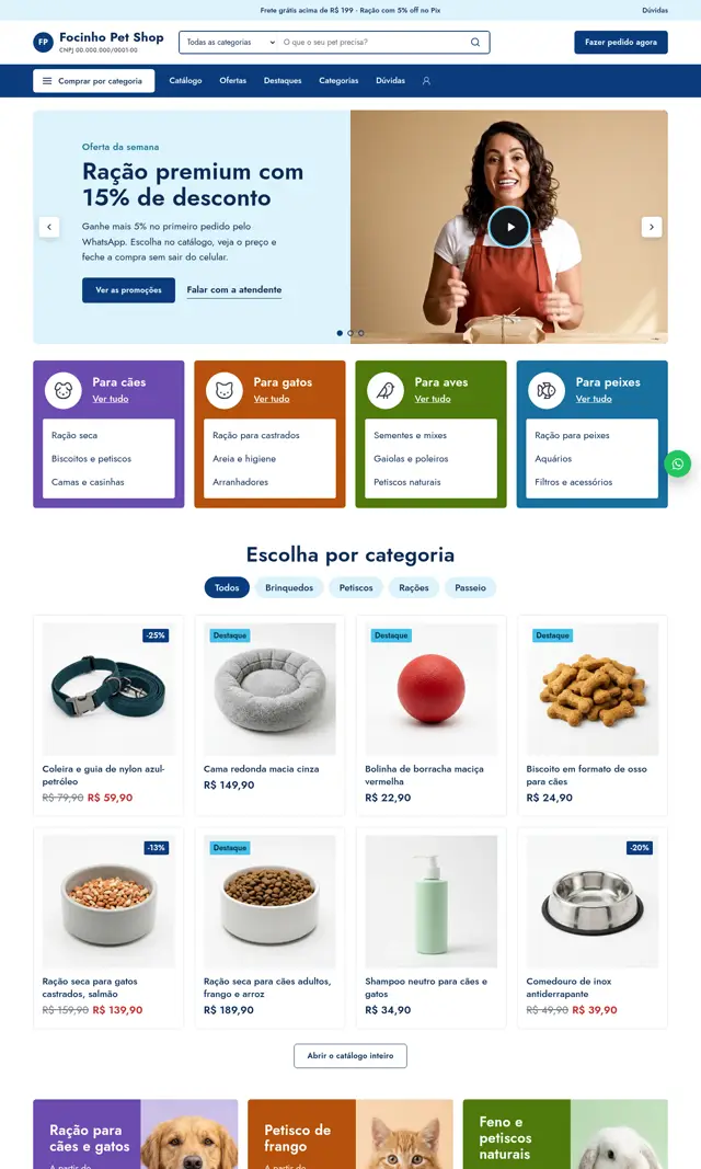Prévia do modelo Focinho V para Loja Virtual