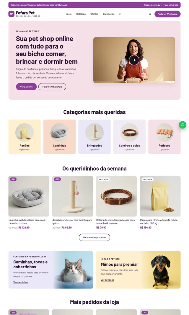 Prévia do modelo Fofura V para Loja Virtual